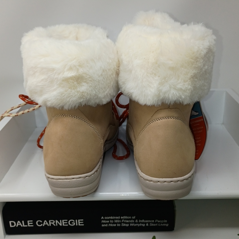 Aetrex Tan and Red Ankle Booties with Stylish Design - Picture 15 of 16